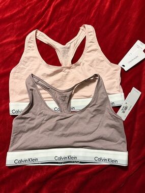Calvin Klein 2-Pack Racerback Bralettes - Light Pink & Mauve